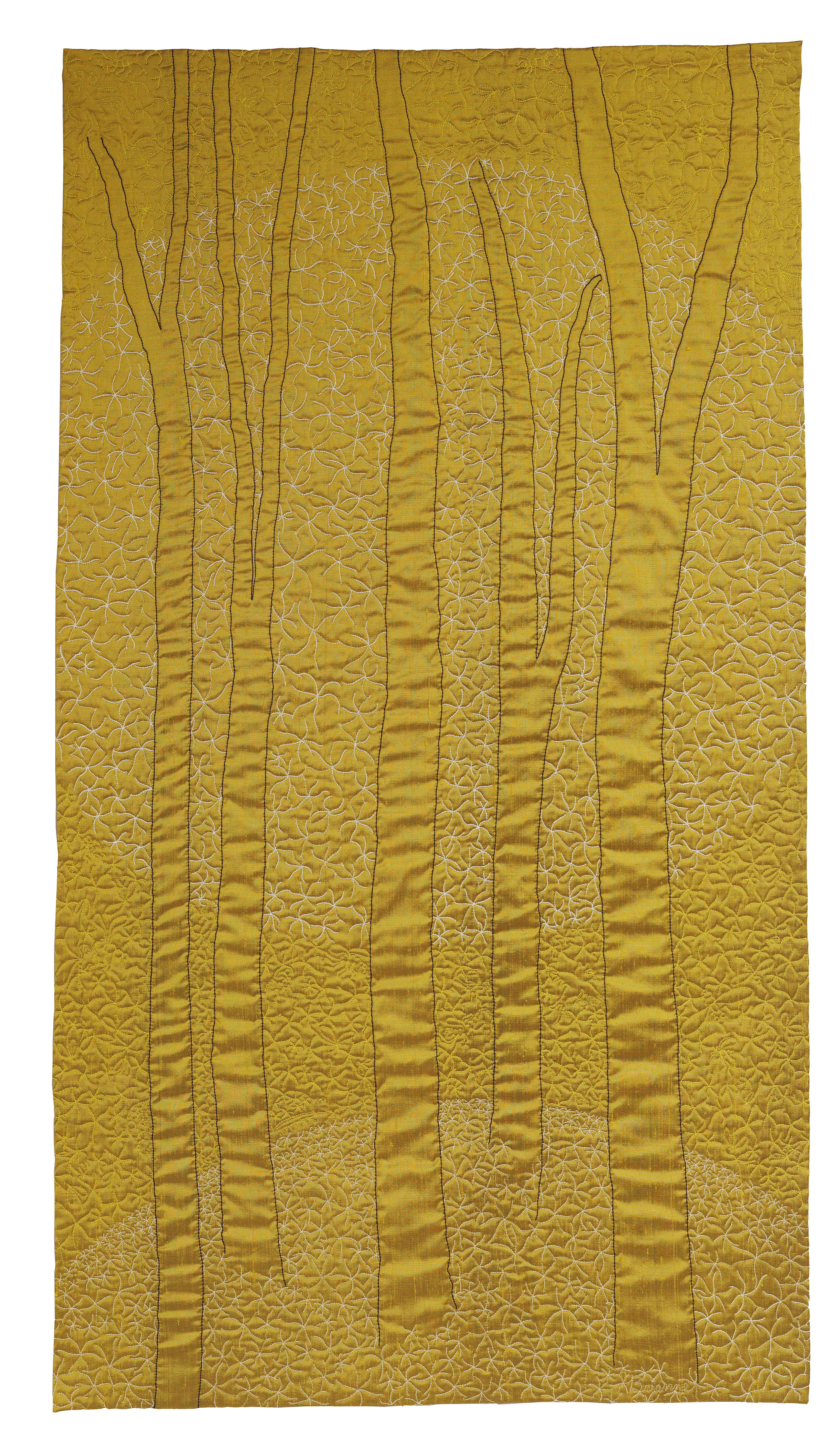 starflake grove, 22x41 machine quilted wall hanging by brienne brown
